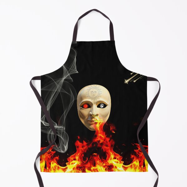 Item preview, surreal sun moon mask fire smoke designed and sold by FahdSpaceArt.