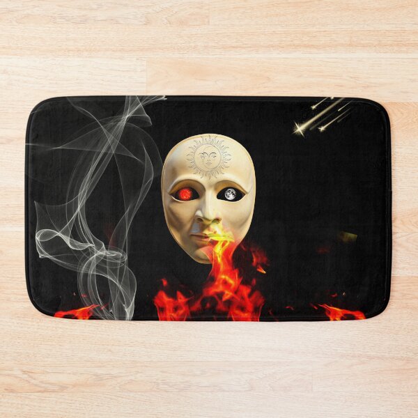 Item preview, surreal sun moon mask fire smoke designed and sold by FahdSpaceArt.