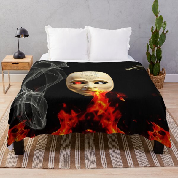 Item preview, surreal sun moon mask fire smoke designed and sold by FahdSpaceArt.
