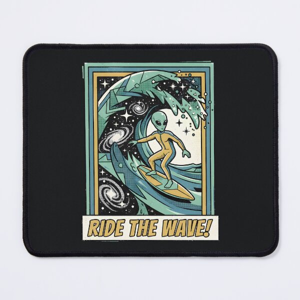 Item preview, Alien Surfer Riding Cosmic Wave Retro Surf Ocean Graphic designed and sold by DuckOddity.