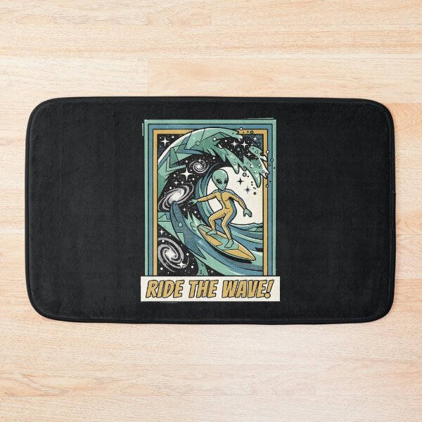 Item preview, Alien Surfer Riding Cosmic Wave Retro Surf Ocean Graphic designed and sold by DuckOddity.