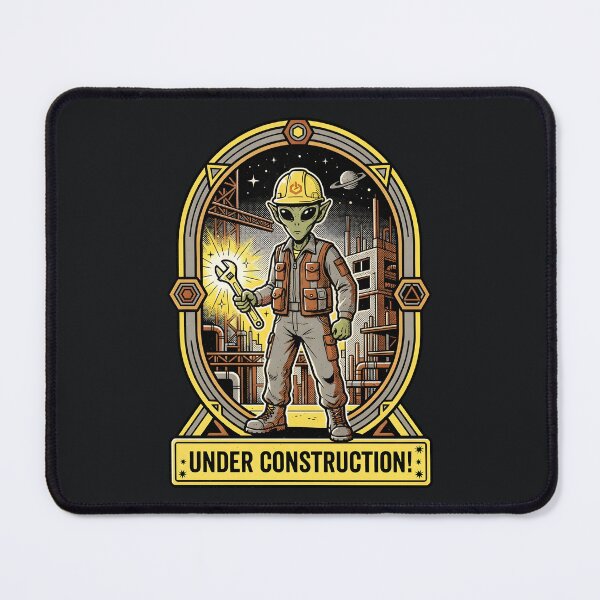 Item preview, Alien Construction Worker Wrench Retro Industrial Graphic designed and sold by DuckOddity.