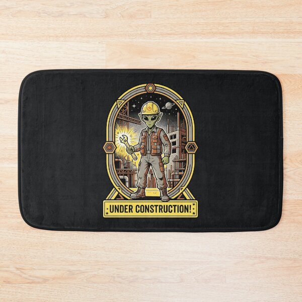 Item preview, Alien Construction Worker Wrench Retro Industrial Graphic designed and sold by DuckOddity.