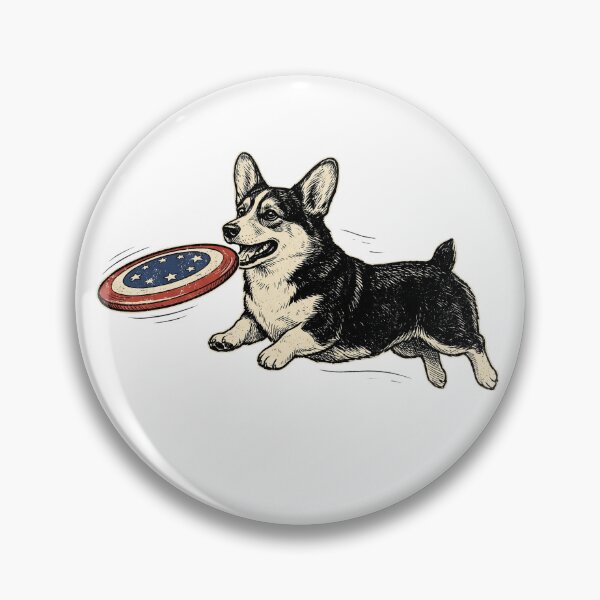 Item preview, Patriotic Frisbee Corgi designed and sold by Roy & Tiffany.