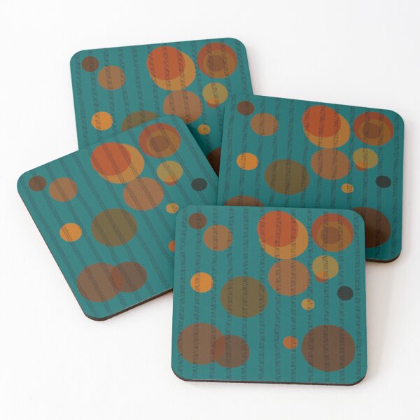 Item preview, Abstract composition with orange bubbles and disrupted stripes 05 designed and sold by StefanStudioArt.