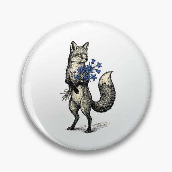 Artikelvorschau, Blauer Blumenfuchs entworfen und verkauft von Tiffany Roy.