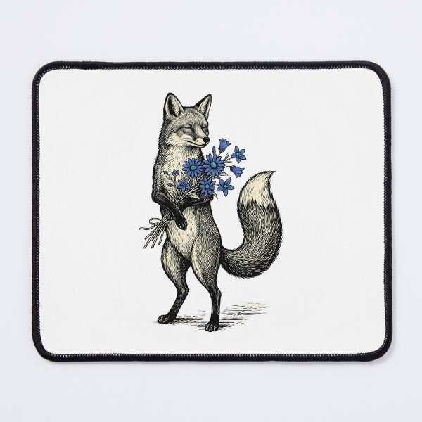 Artikelvorschau, Blauer Blumenfuchs entworfen und verkauft von Tiffany Roy.