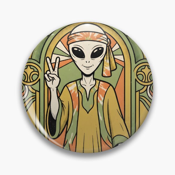 Item preview, Alien Hippie Peace Sign Retro 60s 70s Groovy Space Graphic designed and sold by DuckOddity.