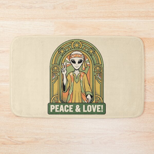 Item preview, Alien Hippie Peace Sign Retro 60s 70s Groovy Space Graphic designed and sold by DuckOddity.
