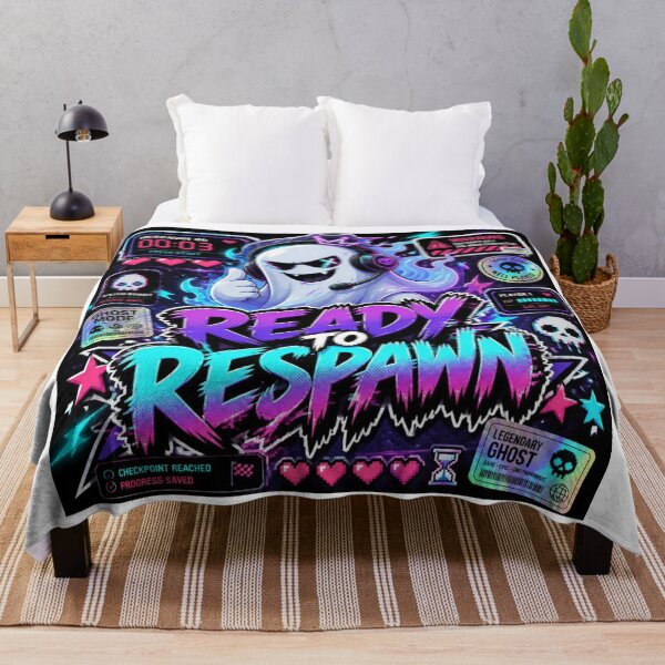 Item preview, Ready To Respawn Gaming Sticker | Cyber Ghost Gamer | Neon Arcade Graphic Tee designed and sold by Stylestickers55.