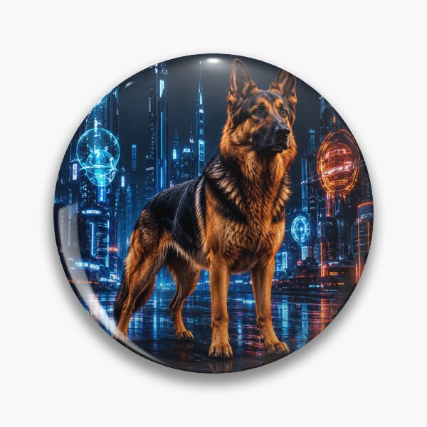 Item preview, Neon German Shepherd Future City designed and sold by ASWIN STUDIO.