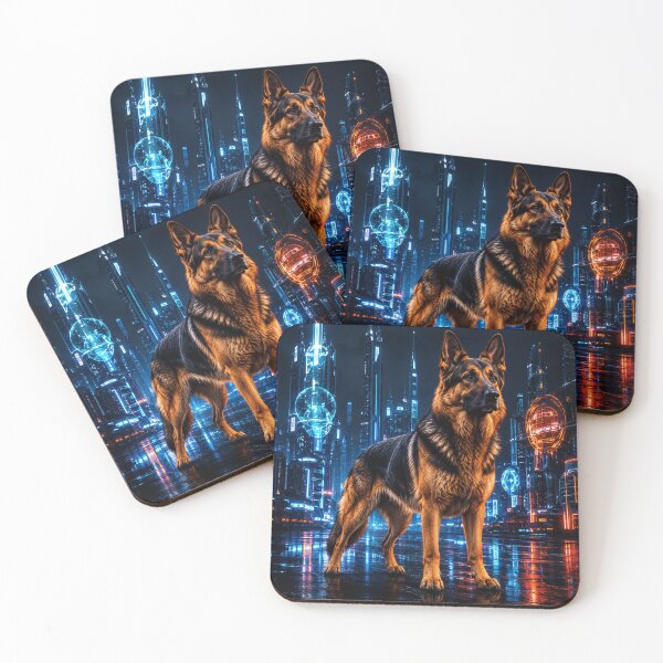 Item preview, Neon German Shepherd Future City designed and sold by ASWIN STUDIO.