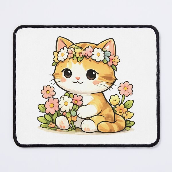 Item preview, Cute Flower Cat Design designed and sold by StyleBloomes.
