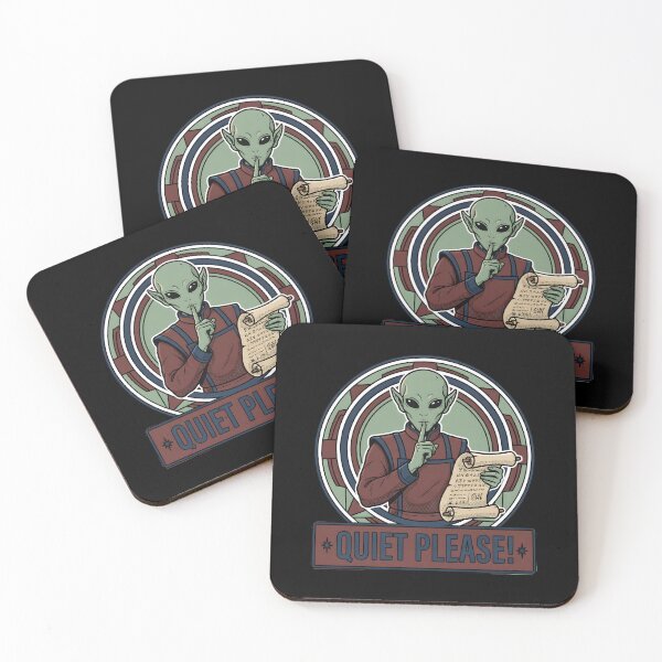 Item preview, Alien Librarian Shushing Quiet Please Retro Comic Graphic designed and sold by DuckOddity.