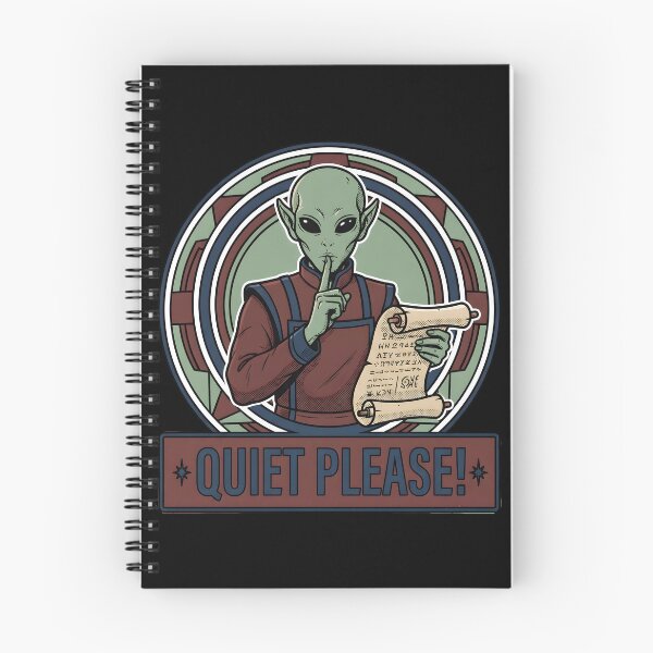 Item preview, Alien Librarian Shushing Quiet Please Retro Comic Graphic designed and sold by DuckOddity.
