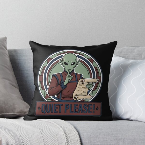 Item preview, Alien Librarian Shushing Quiet Please Retro Comic Graphic designed and sold by DuckOddity.