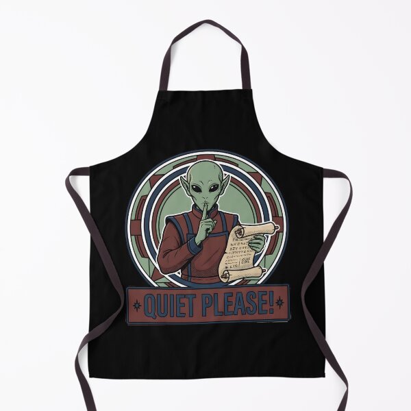 Item preview, Alien Librarian Shushing Quiet Please Retro Comic Graphic designed and sold by DuckOddity.