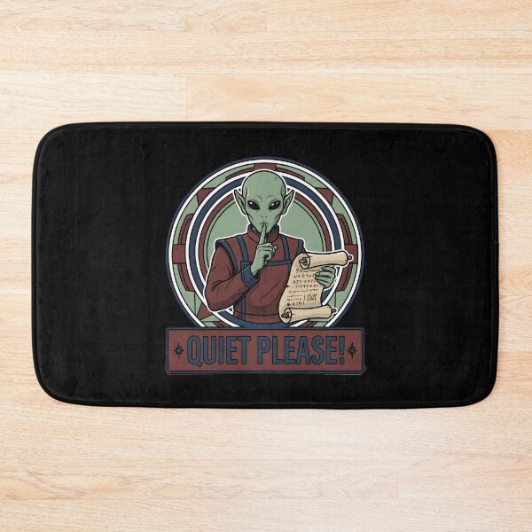 Item preview, Alien Librarian Shushing Quiet Please Retro Comic Graphic designed and sold by DuckOddity.