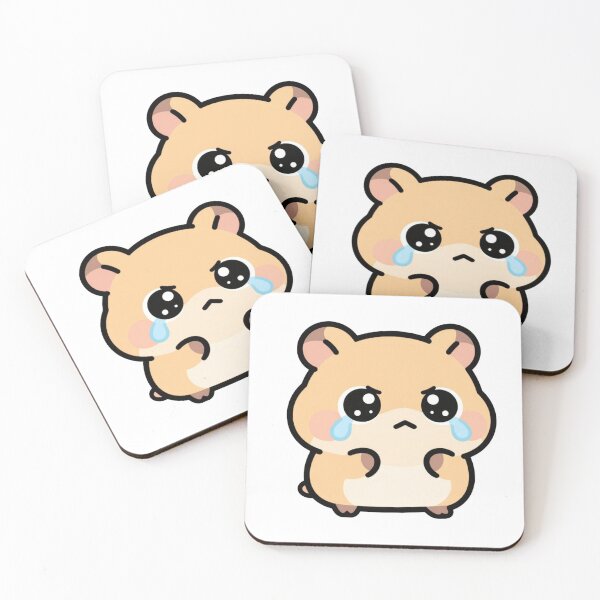 Item preview, Cute Crying Kawaii Hamster Cartoon | Adorable Hamster Sticker & Gift Design designed and sold by Rood-Art-Studio.