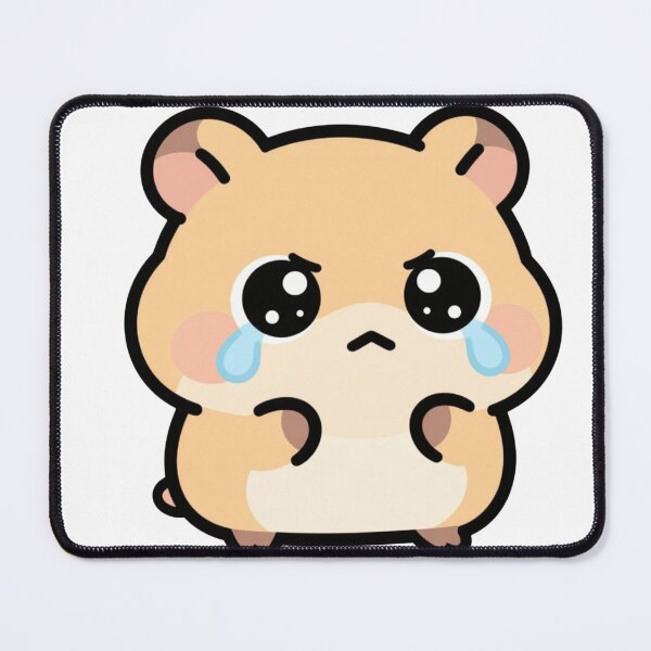 Item preview, Cute Crying Kawaii Hamster Cartoon | Adorable Hamster Sticker & Gift Design designed and sold by Rood Art Studio.