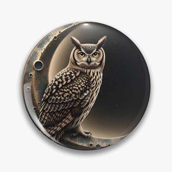 Item preview, Mystical Night Owl Crescent Moon Dark Aesthetic Art designed and sold by Michaelragheb.