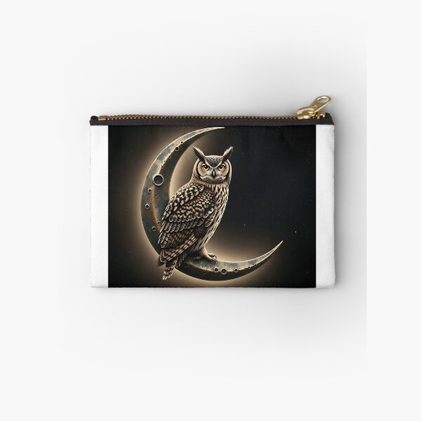 Item preview, Mystical Night Owl Crescent Moon Dark Aesthetic Art designed and sold by Michaelragheb.