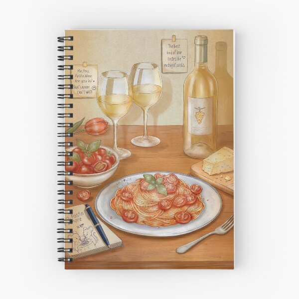 Item preview, Midnight Pasta Italian Dinner Illustration | Pasta & Wine Aesthetic designed and sold by Lorena Tiana.