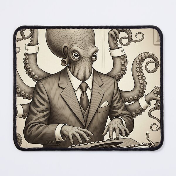 Item preview, Octopus Gentleman Writer Vintage Typewriter Surreal Art designed and sold by Michaelragheb.
