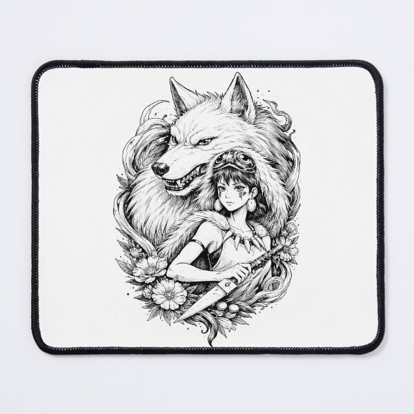 Item preview, black white art girl [[kiki's]] wolf -%[ghiblis]%- aways  designed and sold by Wdanti.