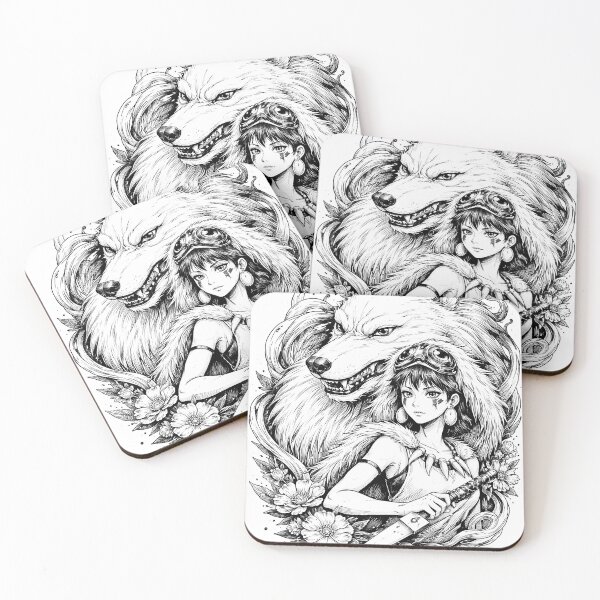 Item preview, black white art girl [[kiki's]] wolf -%[ghiblis]%- aways  designed and sold by Wdanti.