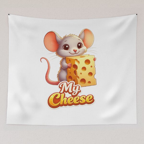Item preview, Funny Mouse with Cheese – Cute Cartoon Animal Design designed and sold by Rocket&Stars.