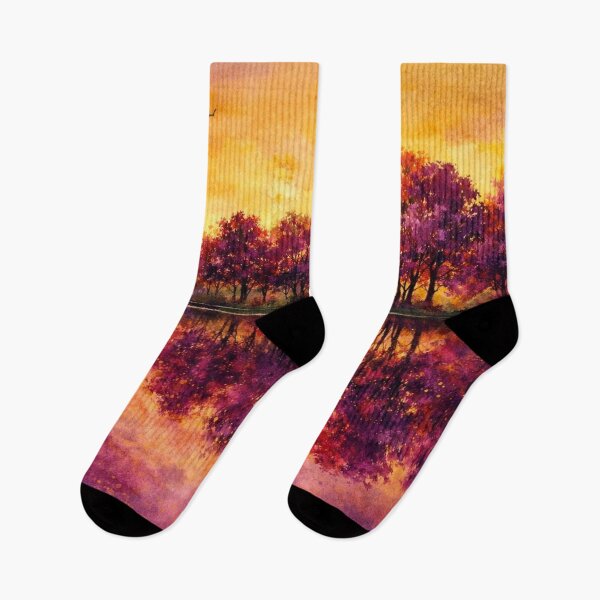 Item preview, Golden Hour Reflection - Autumn Sunset Landscape designed and sold by Joey Santiago.