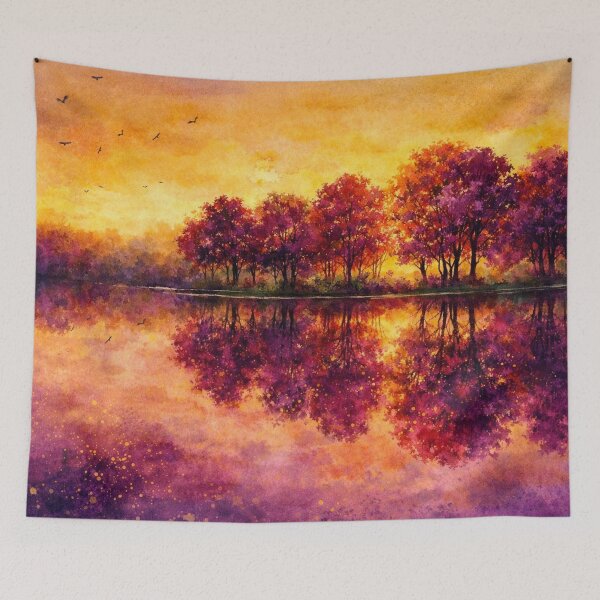 Item preview, Golden Hour Reflection - Autumn Sunset Landscape designed and sold by Joey Santiago.