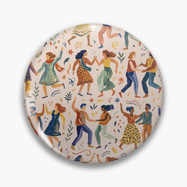 Item preview, Dancing People Folk Art Pattern - Traditional Joyful Celebration designed and sold by RAMIX-Y2K.