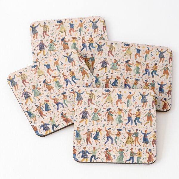 Item preview, Dancing People Folk Art Pattern - Traditional Joyful Celebration designed and sold by RAMIX-Y2K.