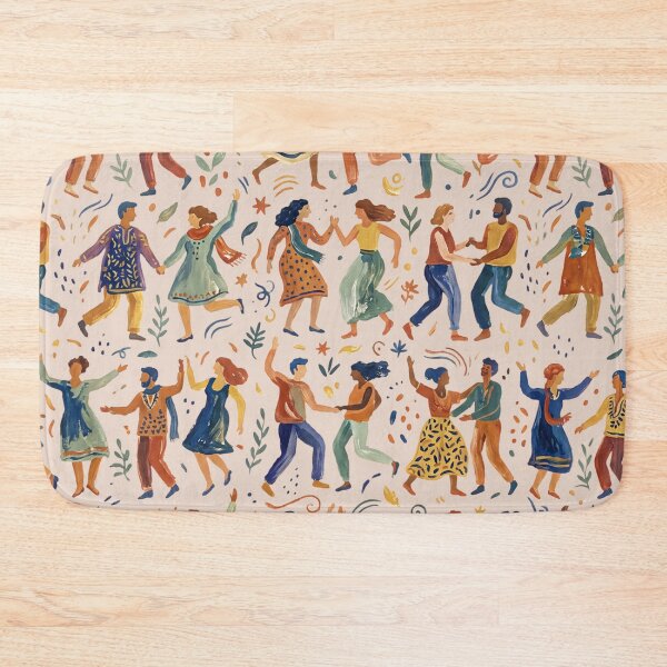 Item preview, Dancing People Folk Art Pattern - Traditional Joyful Celebration designed and sold by RAMIX-Y2K.