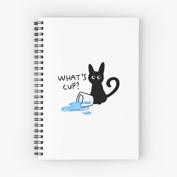 Item preview, What’s Cup Cat Sticker – Funny Black Cat Knocking Over Water Cup | Mischievous Cat Art designed and sold by lazydayz16.