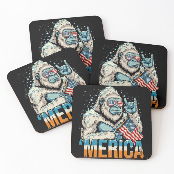 Item preview,  'Merica Icy Yeti Bigfoot Rock On Flag Design v10 designed and sold by DarylWelsh2024.