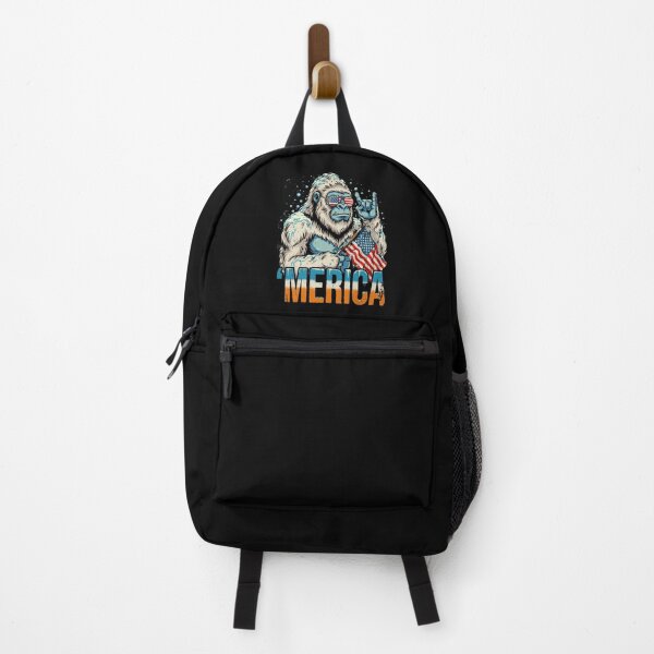 Item preview, 'Merica Icy Yeti Bigfoot Rock On Flag Design v10 designed and sold by DarylWelsh2024.