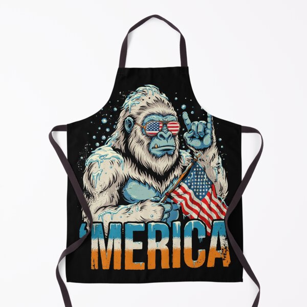 Item preview, 'Merica Icy Yeti Bigfoot Rock On Flag Design v10 designed and sold by DarylWelsh2024.