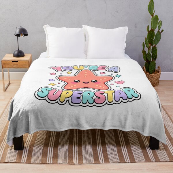 Item preview, You're a Superstar! Cute Kawaii Starfish Quote designed and sold by BoosterShop.