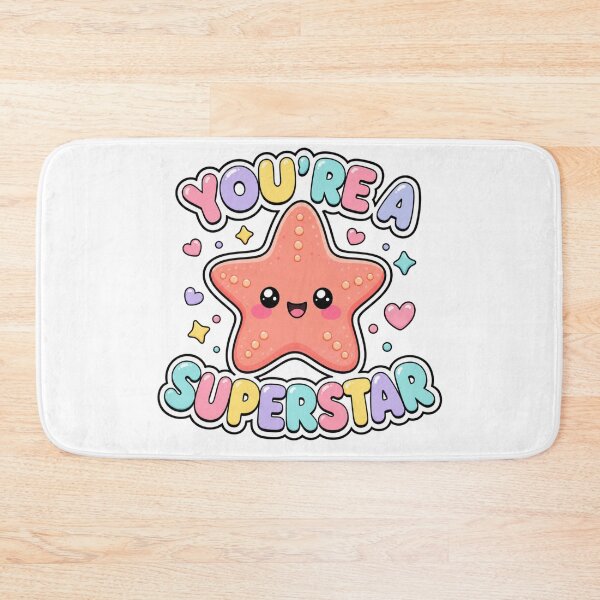 Item preview, You're a Superstar! Cute Kawaii Starfish Quote designed and sold by BoosterShop.