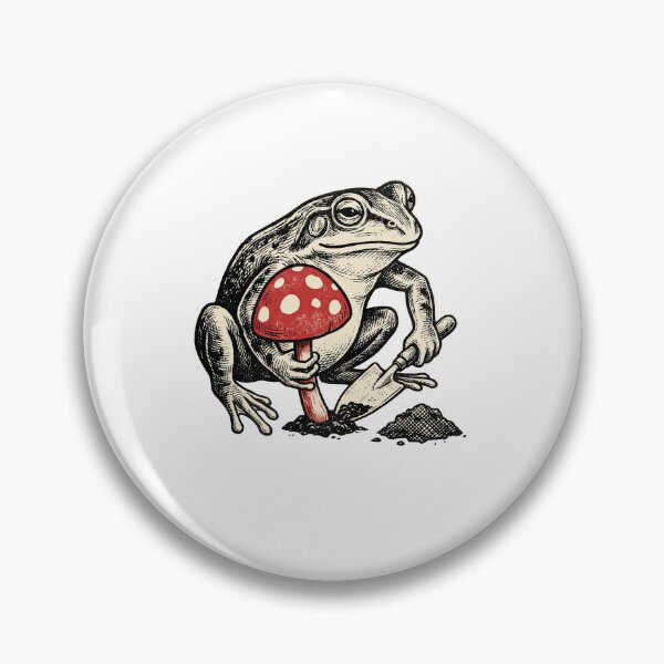Item preview, Mushroom Foraging Frog designed and sold by Tiffany Roy.