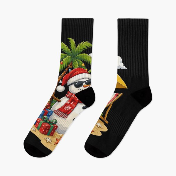 Item preview, Christmas in July Snowman on Palm Tree Tropical Beach designed and sold by OlakunleOloroz.