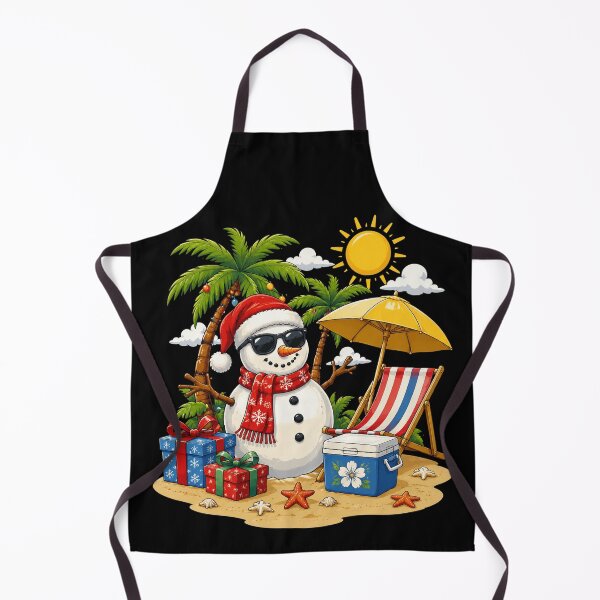 Item preview, Christmas in July Snowman on Palm Tree Tropical Beach designed and sold by OlakunleOloroz.