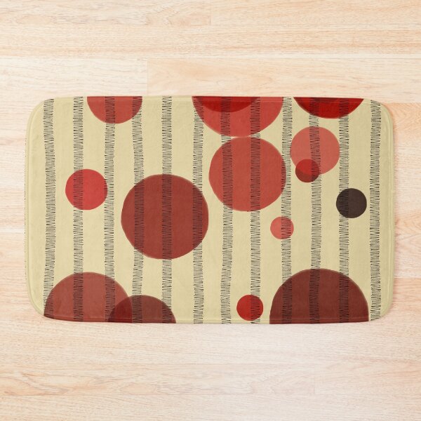 Item preview, Abstract composition with red bubbles and disrupted stripes E9 designed and sold by StefanStudioArt.