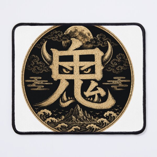 Item preview, Japanese Oni Demon Vintage Aesthetic Kanji Art designed and sold by Handcan.