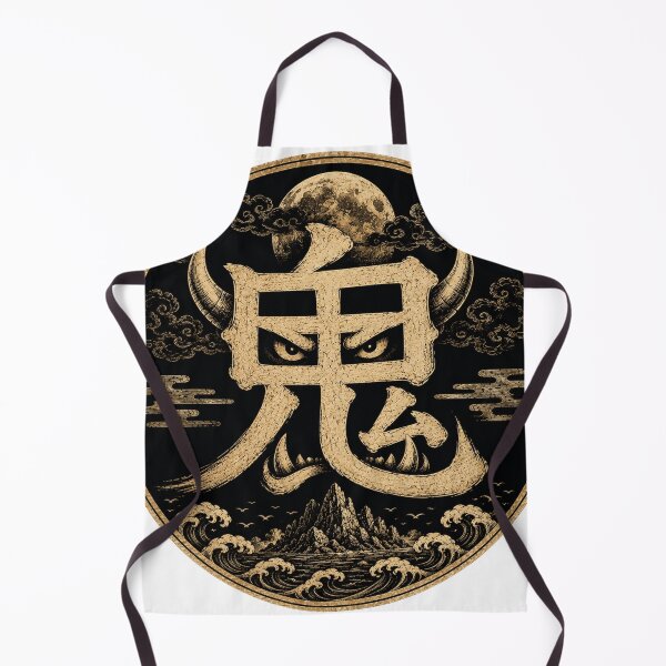 Item preview, Japanese Oni Demon Vintage Aesthetic Kanji Art designed and sold by Handcan.