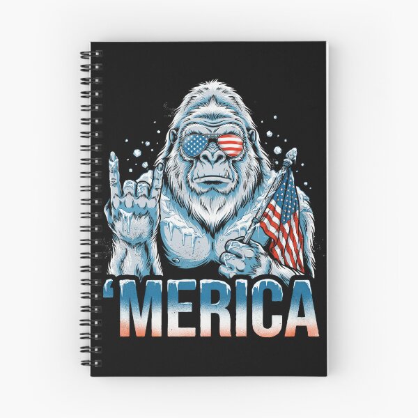 Item preview, 'Merica Icy Yeti Bigfoot Rock On Flag Design v11 designed and sold by DarylWelsh2024.