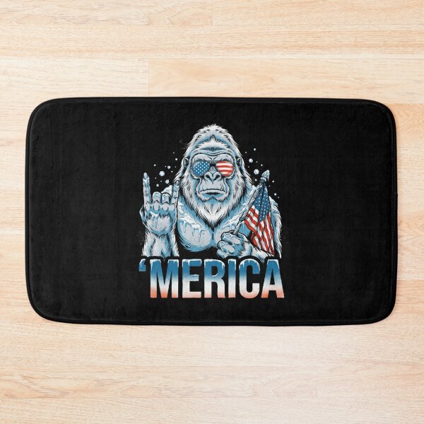 Item preview, 'Merica Icy Yeti Bigfoot Rock On Flag Design v11 designed and sold by DarylWelsh2024.